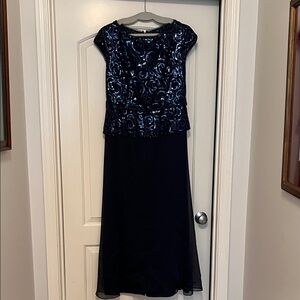 Jade Navy Blue Sequin Maxi Dress